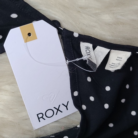 NWT Roxy black & white polka dot crop top small - Picture 9 of 10